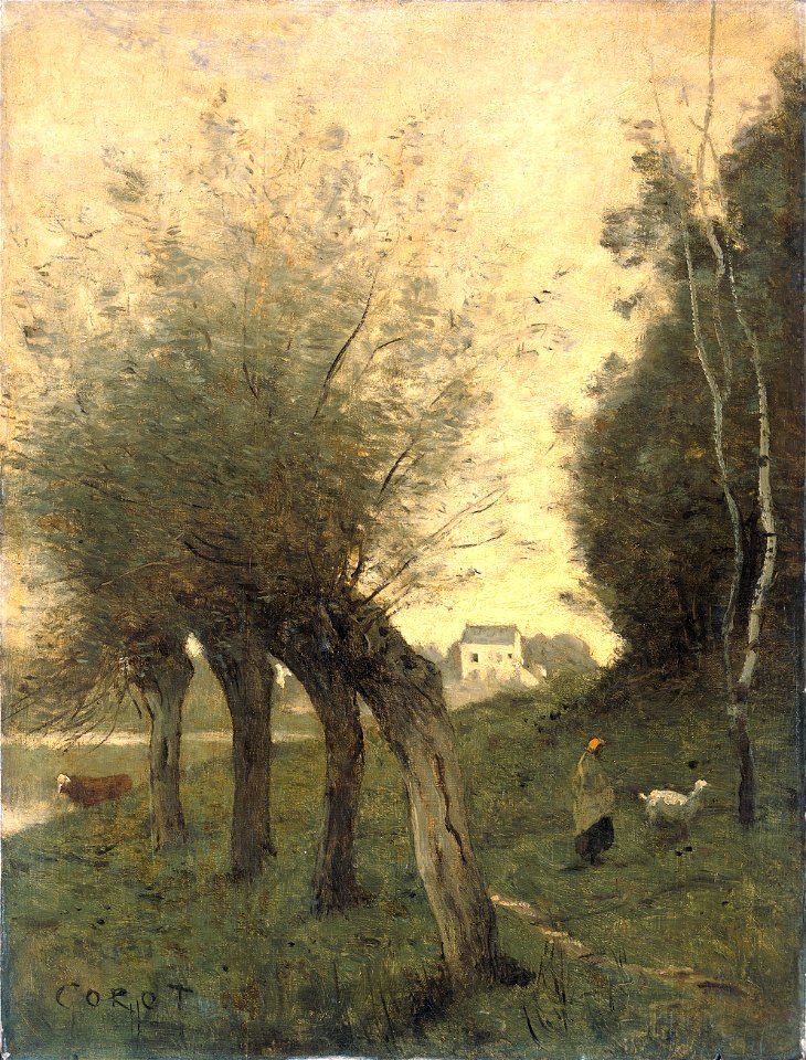 Jean-Baptiste-Camille Corot - Landschap met knotwilgen