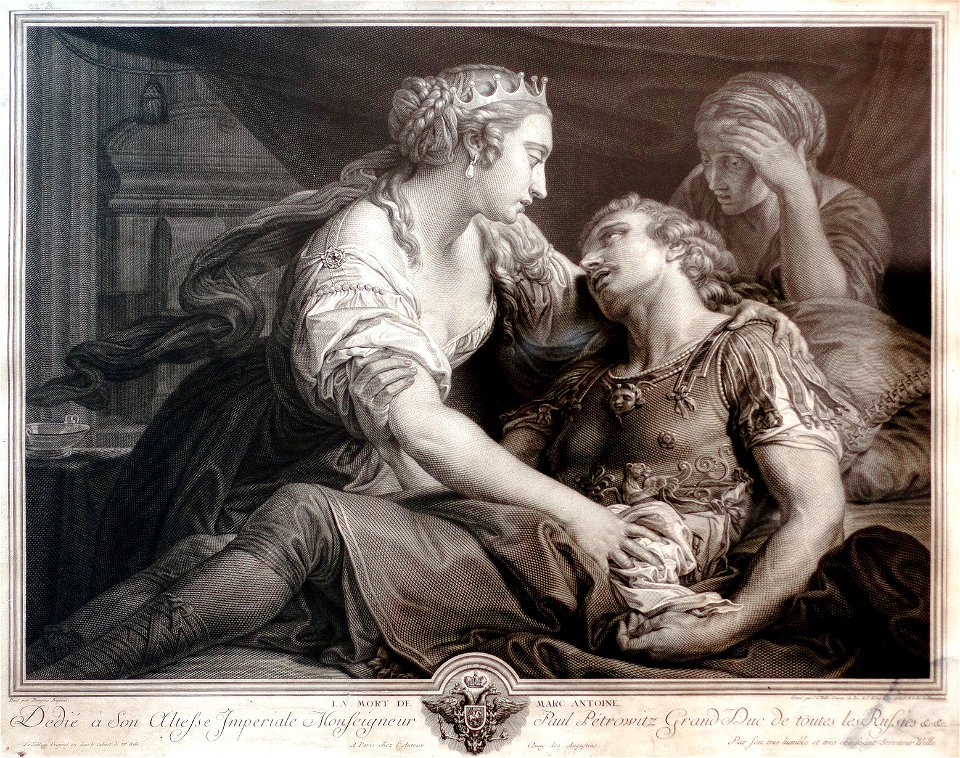 Jean Georges Wille 1778 La mort de Marc-Antoine de Pompeo BATONI (1763)