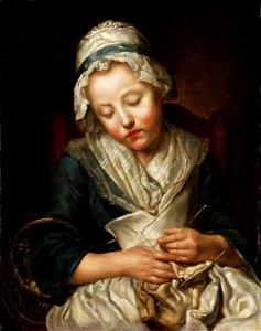 Jean-Baptiste Greuze Tricoteuse endormie