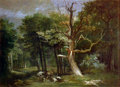 Jean-Baptiste Oudry - Chasse au loup en forêt (1748)