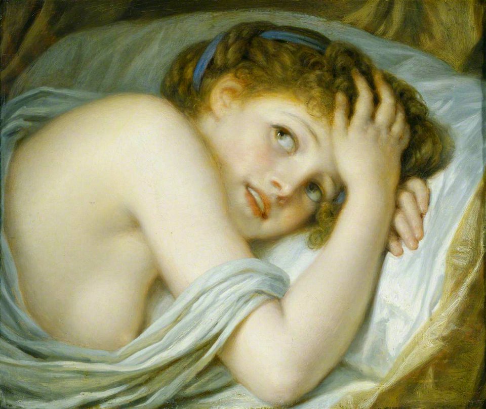 Jean-Baptiste Greuze (1725-1805) - Half-Length of a Girl Lying in Bed - 446785 - National Trust