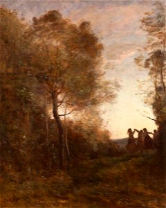 Jean-Baptiste-Camille Corot (1796-1875) - Le soir – La danse des nymphes - 1977.721 - McLean Museum