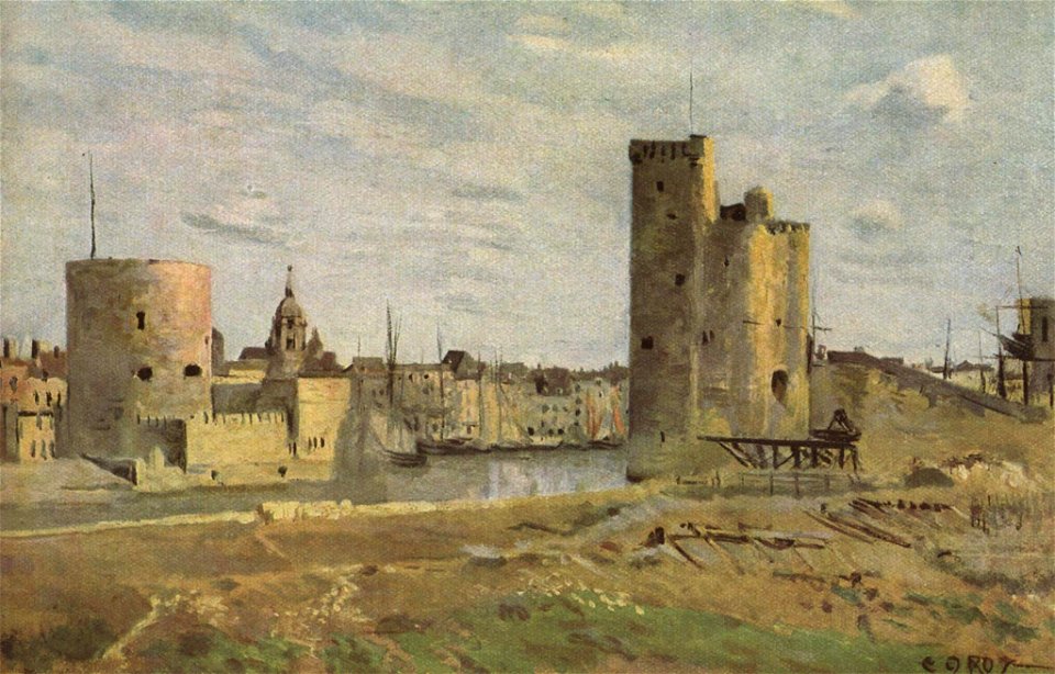 Jean-Baptiste-Camille Corot - La Rochelle, The Harbour Entrance