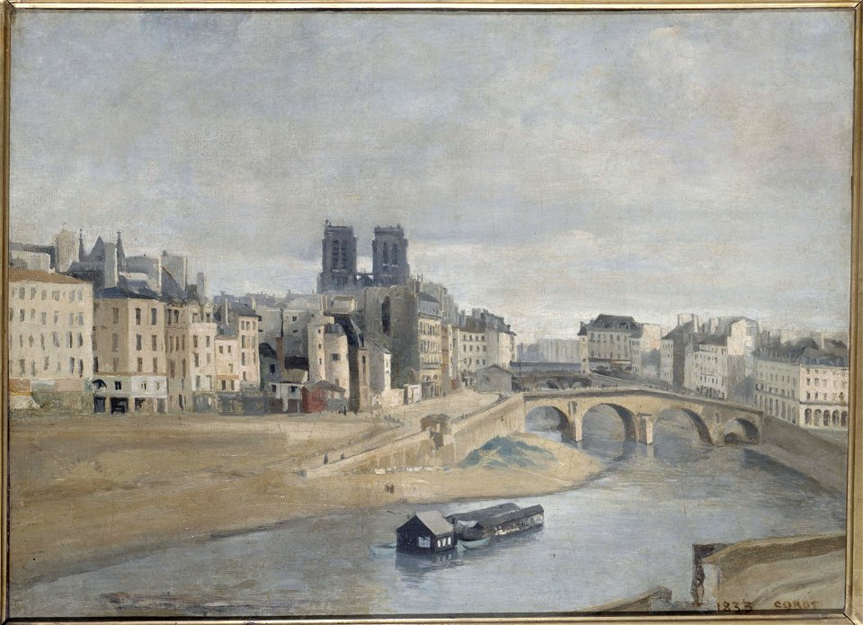 Jean-Baptiste Camille Corot - Le Quai des Orfèvres et le Pont Saint Michel - P1378 - Musée Carnavalet