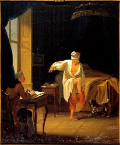 Jean Huber - Voltaire à son lever à Ferney, dictant à son secrétaire Collini - P168 - Musée Carnavalet