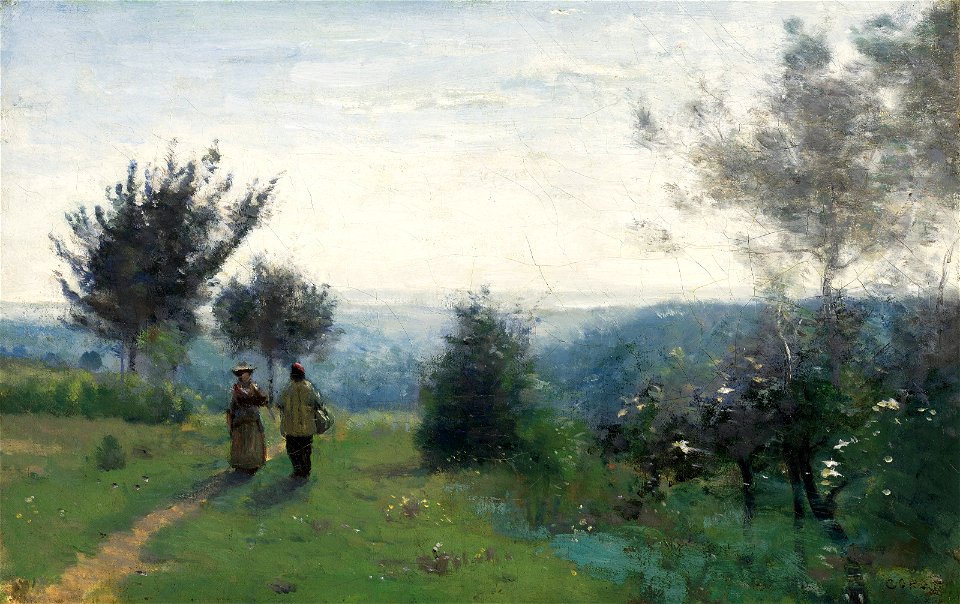 Jean-baptiste-camille corot la rencontre matinale sur les hauteurs de060102)