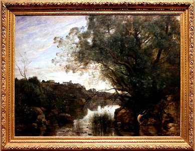 Jean-baptiste-camille corot, souvenir dei dintorni del lago di nemi, 1865. Free illustration for personal and commercial use.