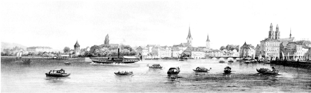 Jean Jacottet Zuerich vom See 1860