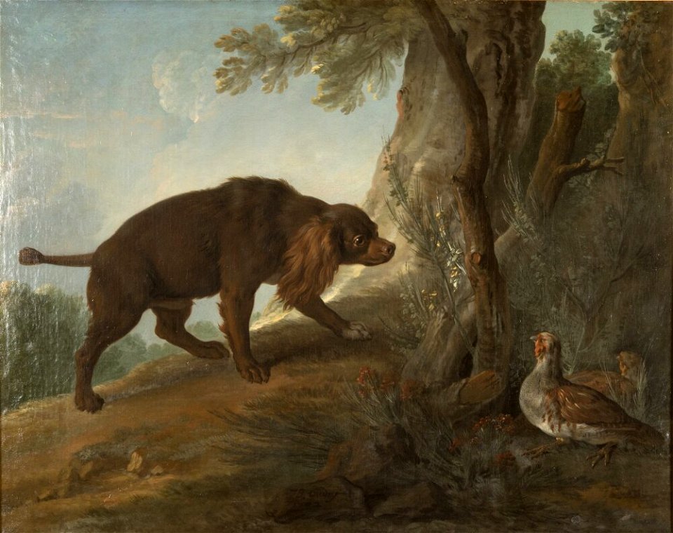 Jean-Baptiste Oudry - Spaniel Pointing Partridge - NM 866 - Nationalmuseum