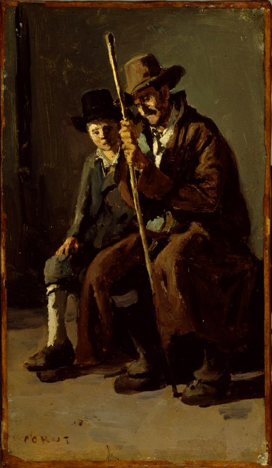 Jean-Baptiste-Camille Corot - Two Italian Peasants - Walters 37201b