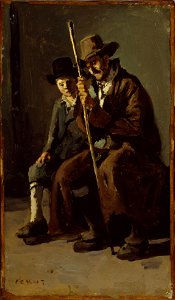 Jean-Baptiste-Camille Corot - Two Italian Peasants - Walters 37201b. Free illustration for personal and commercial use.