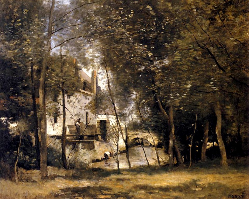 Jean-Baptiste-Camille Corot - Mill at Saint-Nicolas-les-Arras - WGA05305