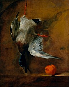 Jean-baptiste simeon chardin a mallard and a bitter orange115637)