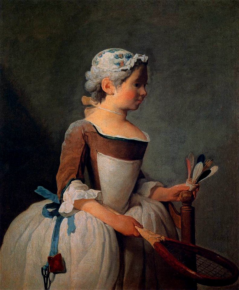 Jean Siméon Chardin - Girl with Racket and Shuttlecock - WGA04765