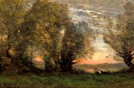 Jean-Baptiste C. Corot - The fisherman- evening effect - Google Art Project