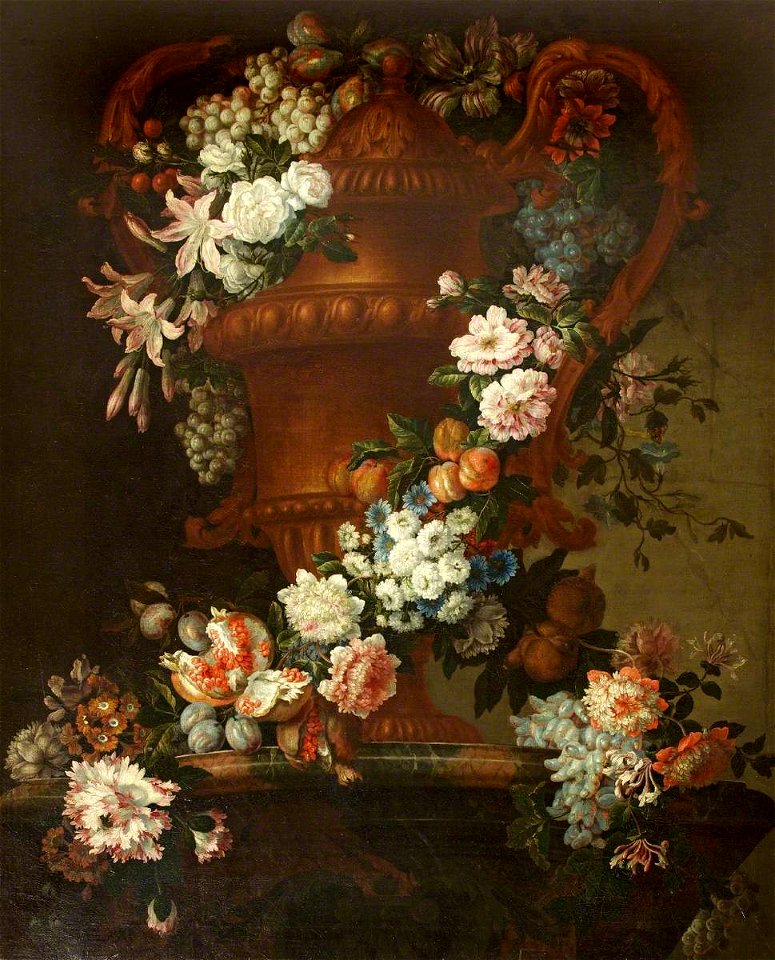 Jean-Baptiste Monnoyer (1636-1699) - An Urn with a Garland of Flowers - 732247 - National Trust