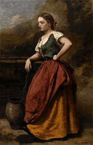 Jean-Baptiste Camille Corot - Jeune femme a la fontaine