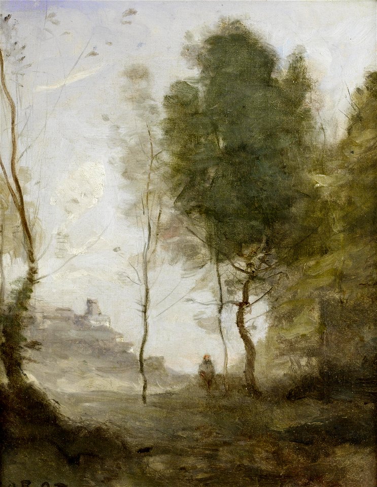 Jean-Baptiste Camille Corot - Etude de Paysage- Souvenir d'Italie