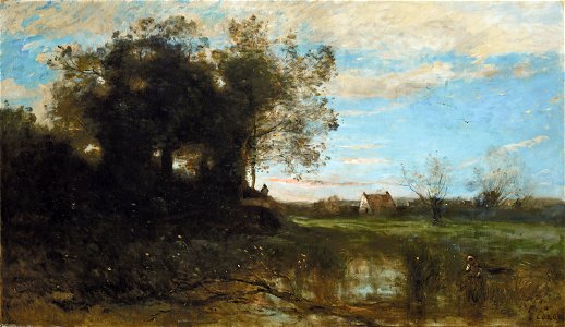 Jean-baptiste-camille corot souvenir des dunes de dunkerque)