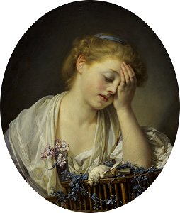 Jean-Baptiste Greuze - A Girl with a Dead Canary - Google Art Project. Free illustration for personal and commercial use.