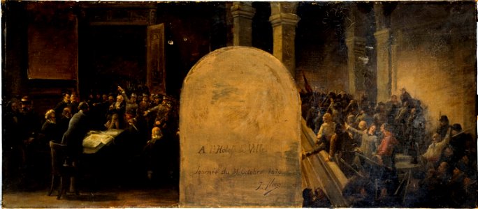 Jean-Baptiste Noro - Esquisse pour le cabinet du préfet de l'Hôtel de Ville de Paris , L'envahissement de l'Hôtel de Vill - PPP4684 - Musée des Beaux-Arts de la ville de Paris