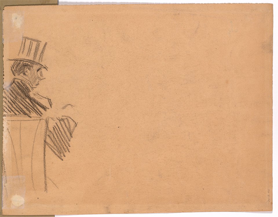 Jean Louis Forain (French, 1852-1931) - Right Profile of Man Wearing Tall Hat - 2018.45.b - Cleveland Museum of Art