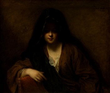 Jean-Baptiste Santerre, Young Lady with a Veil on Her Head, Hermitage Museum GE-1146