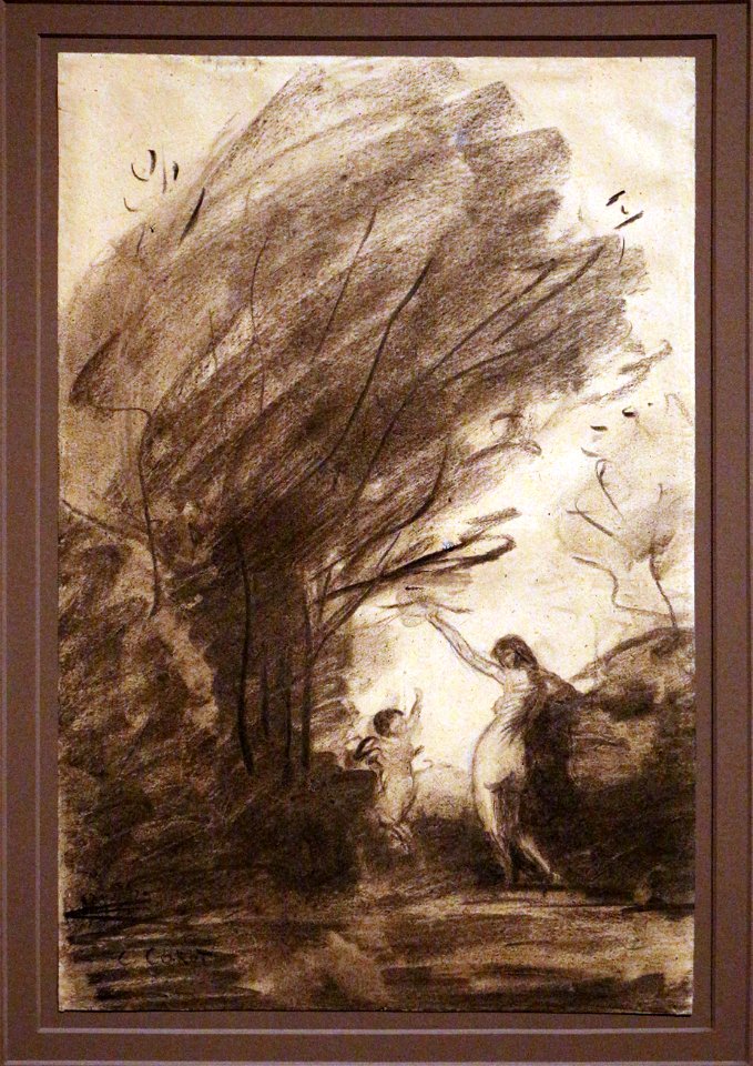 Jean-baptiste-camille corot, venere che disarma cupido, 1857 ca