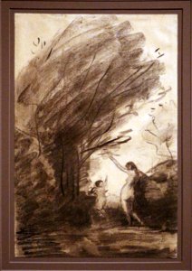 Jean-baptiste-camille corot, venere che disarma cupido, 1857 ca