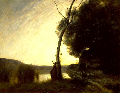 Jean-Baptiste-Camille Corot - The Evening Star - Walters 37154. Free illustration for personal and commercial use.
