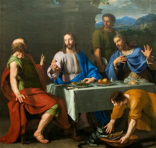 Jean-Baptiste de Champaigne - Supper at Emmaus. Free illustration for personal and commercial use.