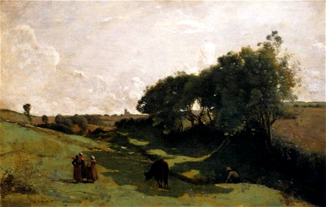 Jean-Baptiste-Camille Corot - The Vale - WGA5289. Free illustration for personal and commercial use.