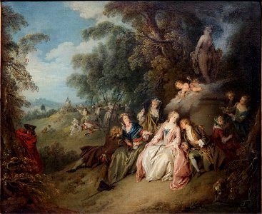 Jean-Baptiste Pater - Landelijk feest bij een beeld van Venus - 2585 (OK) - Museum Boijmans Van Beuningen