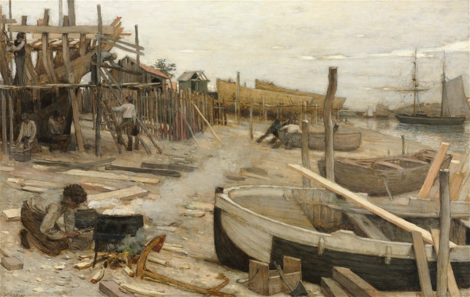 Jean-Charles Cazin - The Boatyard - 1977.123 - Cleveland Museum of Art