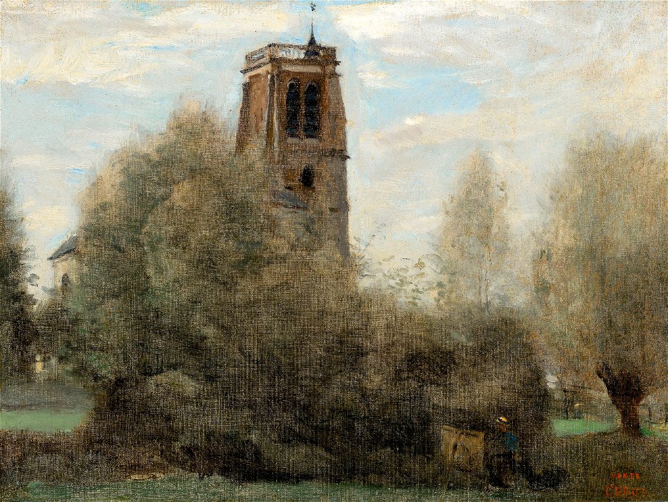 Jean-baptiste-camille corot crecy-en-brie clocher du village