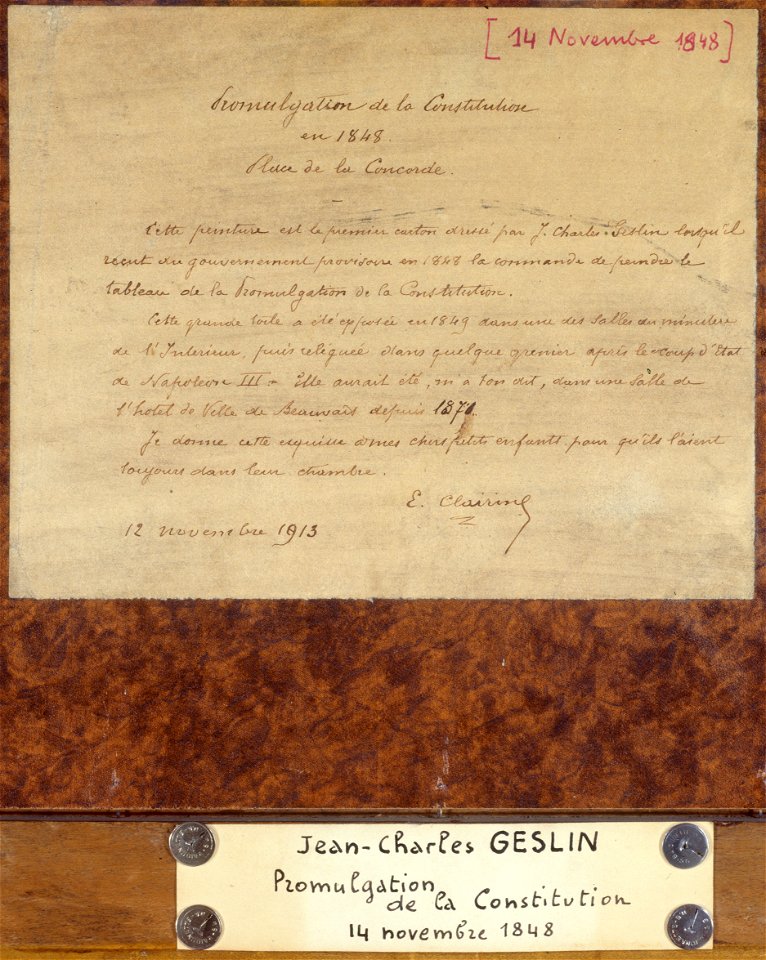 Jean-Charles Geslin - Promulgation de la Constitution, place de la Concorde, le 12 novembre 1848 - P2443 - Musée Carnavalet