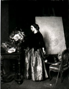 Jean-Baptiste-Antoine-Emile Béranger - Een meisje schikt bloemen in een kan - SA 1904 - Amsterdam Museum