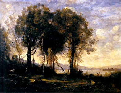 Jean-Baptiste-Camille Corot - Goat-herds - WGA5293. Free illustration for personal and commercial use.