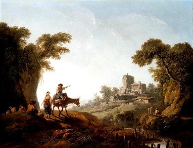 Jean-Baptiste Pillement - River Landscape - WGA17747. Free illustration for personal and commercial use.