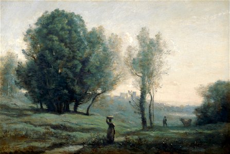 Jean-Baptiste-Camille Corot - Landschap. Free illustration for personal and commercial use.