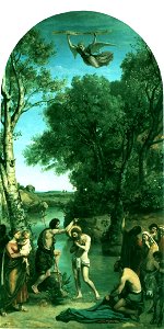 Jean-Baptiste-Camille Corot - Baptism of Christ. Free illustration for personal and commercial use.
