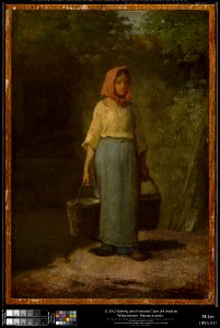 Jean-François Millet - Peasant Girl Returning from the Well - 1955.551 - Clark Art Institute. Free illustration for personal and commercial use.