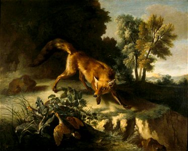 Jean-Baptiste Oudry (1686-1755) - A Fox Stalking a Brace of Partridges - 719385 - National Trust