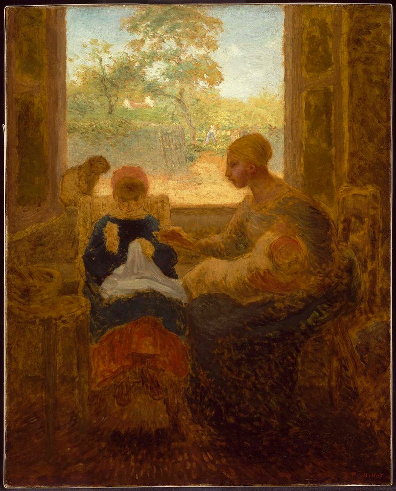 Jean-François Millet - Sewing Lesson - 76.1 - Museum of Fine Arts