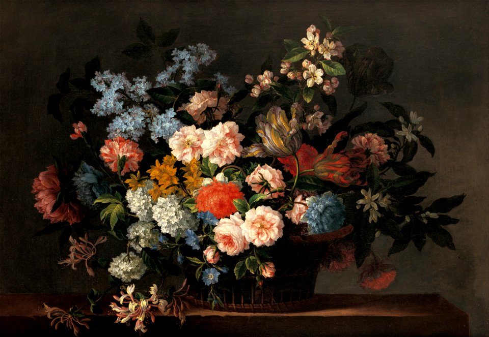 Jean-Baptiste Monnoyer - Still life with basket of flowers - Google Art Project