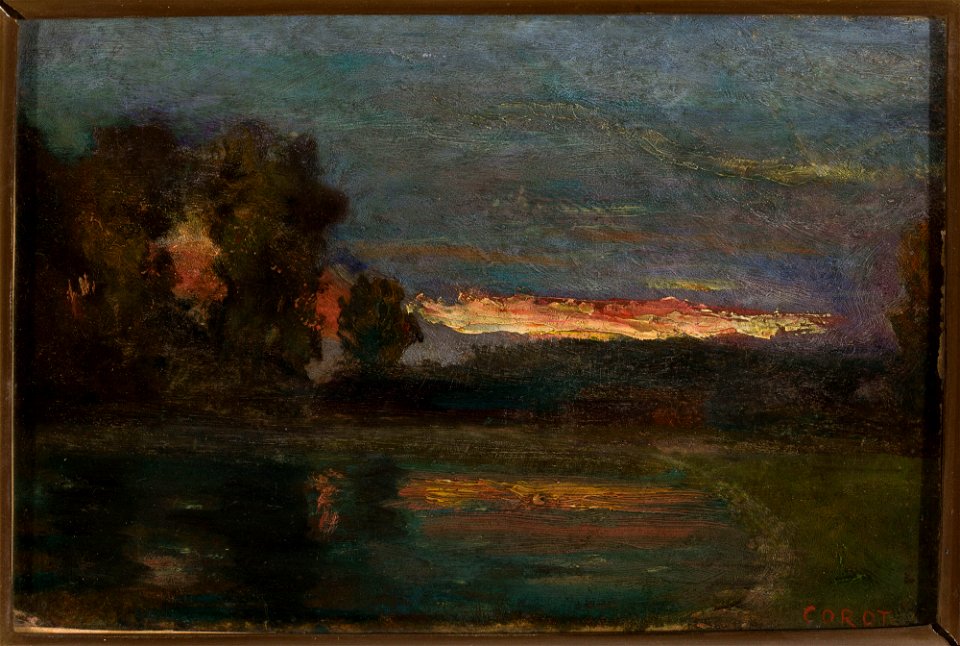 Jean-Baptiste-Camille Corot - Landscape – Dusk at the waterside - M.Ob.1223 MNW - National Museum in Warsaw