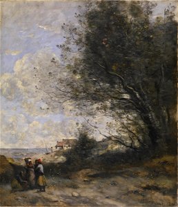 Jean-Baptiste-Camille Corot - The Fisherman's Cottage - Walters 37164. Free illustration for personal and commercial use.