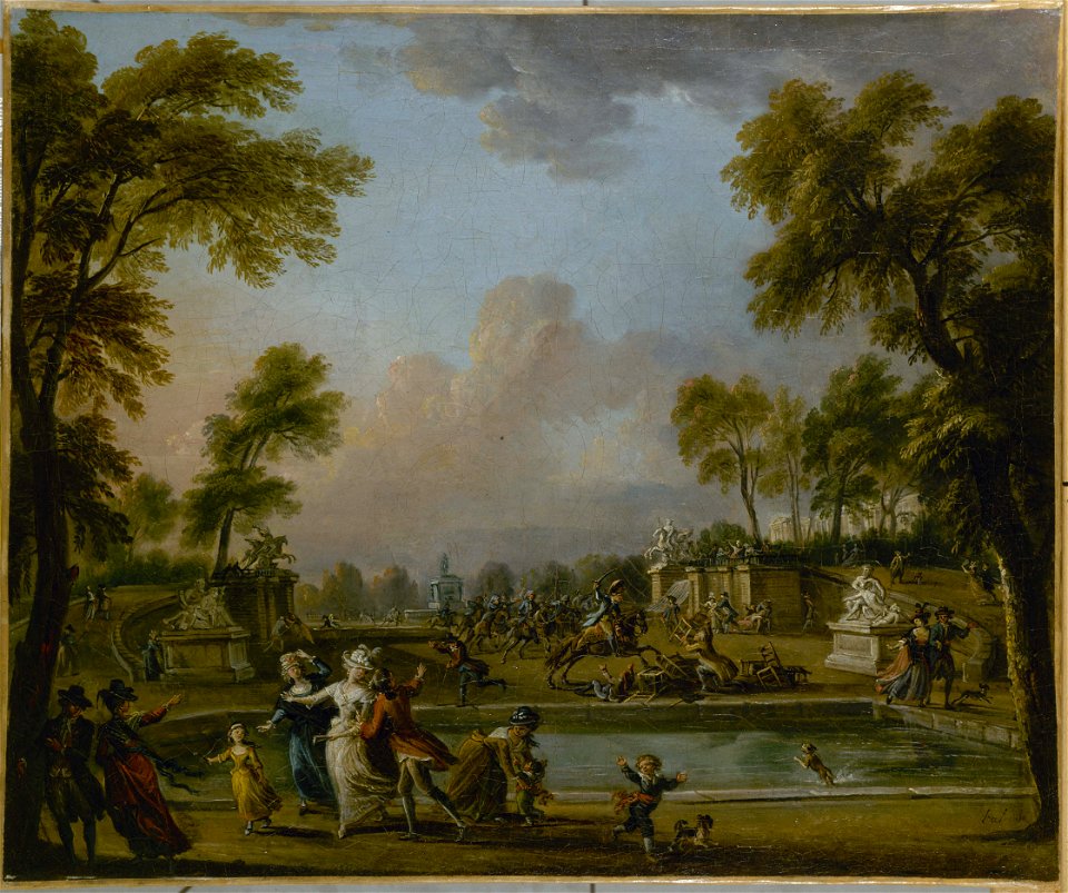 Jean-Baptiste Lallemand - La charge du prince de Lambesc dans le jardin des Tuileries, le 12 juillet 1789 - P193 - Musée Carnavalet