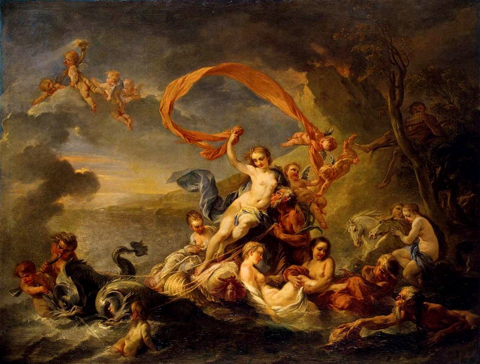 Jean-Baptiste van Loo - Triumph of Galatea - WGA13437. Free illustration for personal and commercial use.