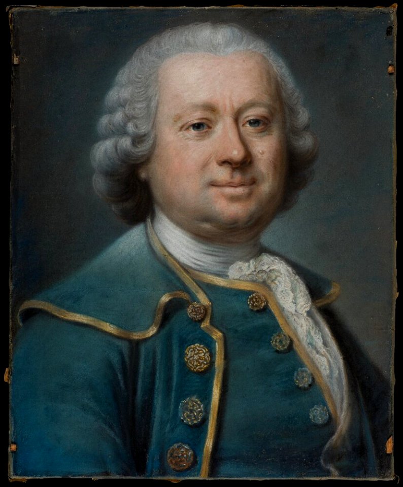 Jean Valade - Porträtt av man med blå kavaj - NMB 2767 - Nationalmuseum